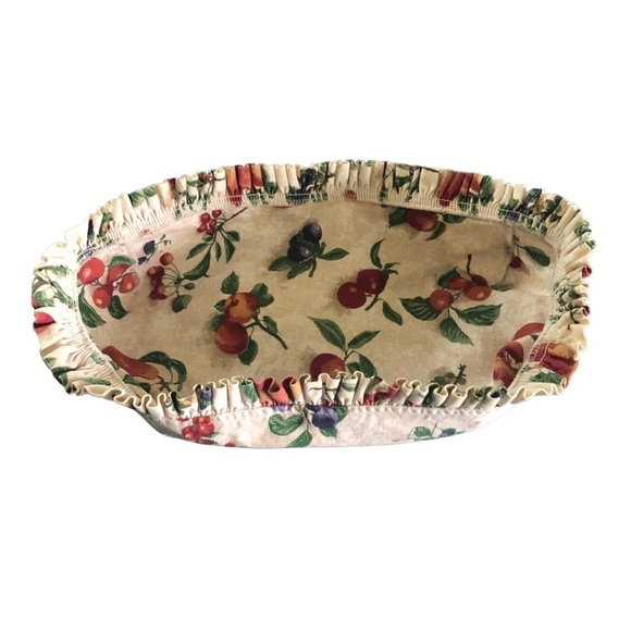 Longaberger Fruit Medley Pleated Bread Basket Liner Rectangle 14” Country Home - Picture 2 of 5